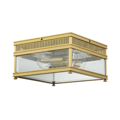 Kingsley Half Traditional Outdoor Ceiling Flush Brushed Brass