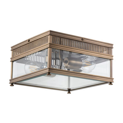 Kingsley Half Traditional Outdoor Ceiling Flush Dark Bronze
