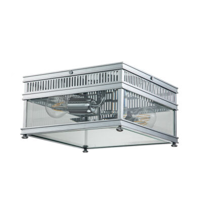 Kingsley Half Traditional Outdoor Ceiling Flush Polished Chrome