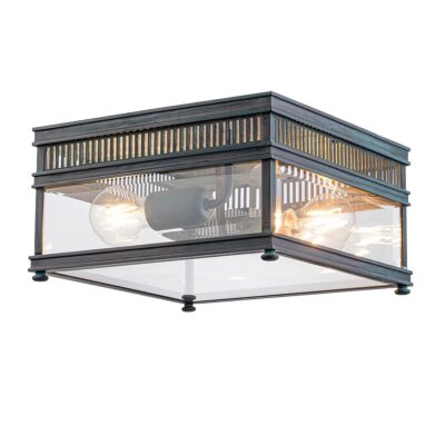 Kingsley Half Traditional Outdoor Ceiling Flush Verdigris