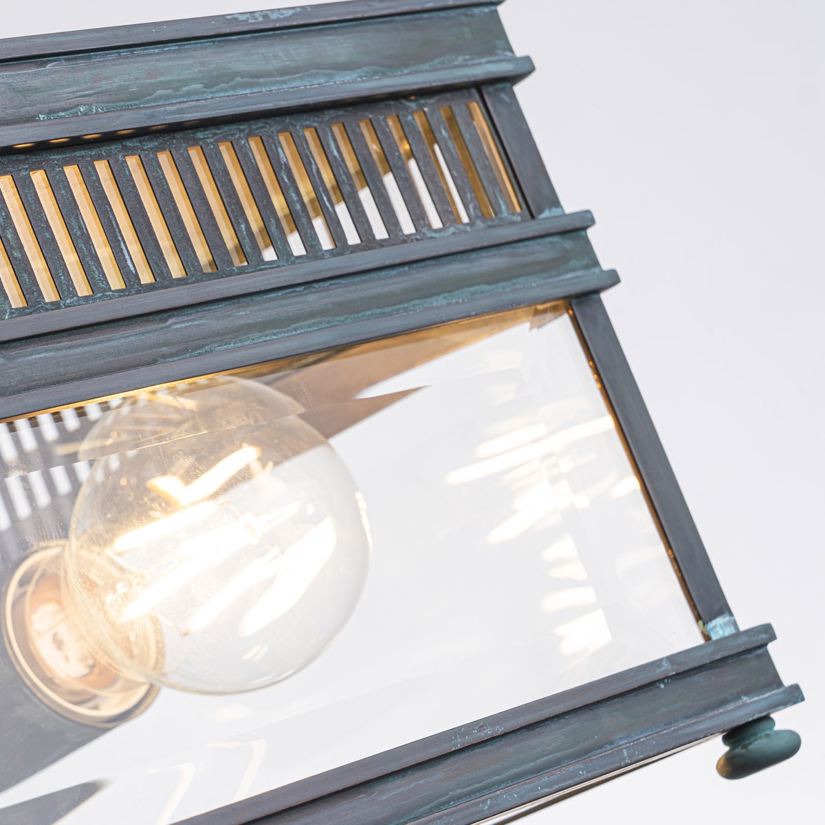 Kingsley Half Traditional Outdoor Ceiling Flush Verdigris Kingsley Half Traditional Outdoor Ceiling Flush Verdigris — detail view