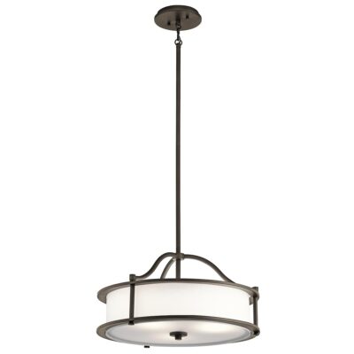 Kingsley Hall Heritage Drum Pendant in Aged Bronze