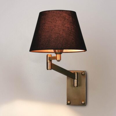 Kingsley Hamptons Swing Arm Wall Light Antique Brass