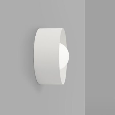 Kingsley Round Contemporary Curved Wall Light White