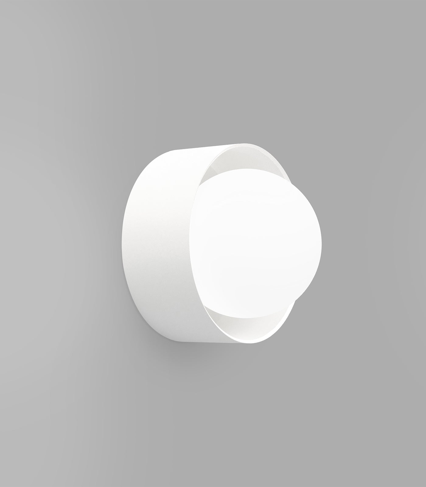 Kingsley Round Contemporary Curved Wall Light White Kingsley Round Contemporary Curved Wall Light White