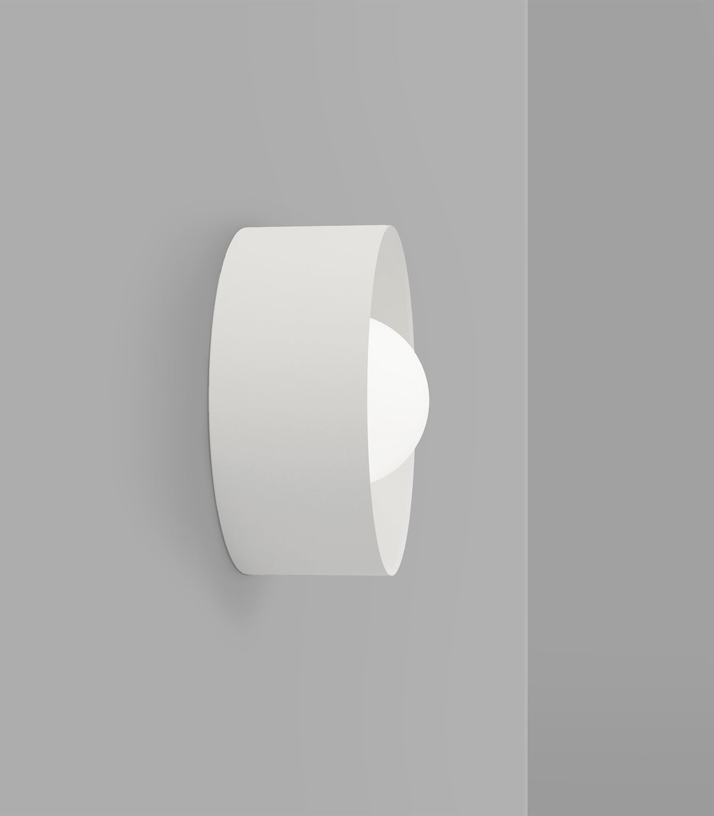 Kingsley Round Contemporary Curved Wall Light White