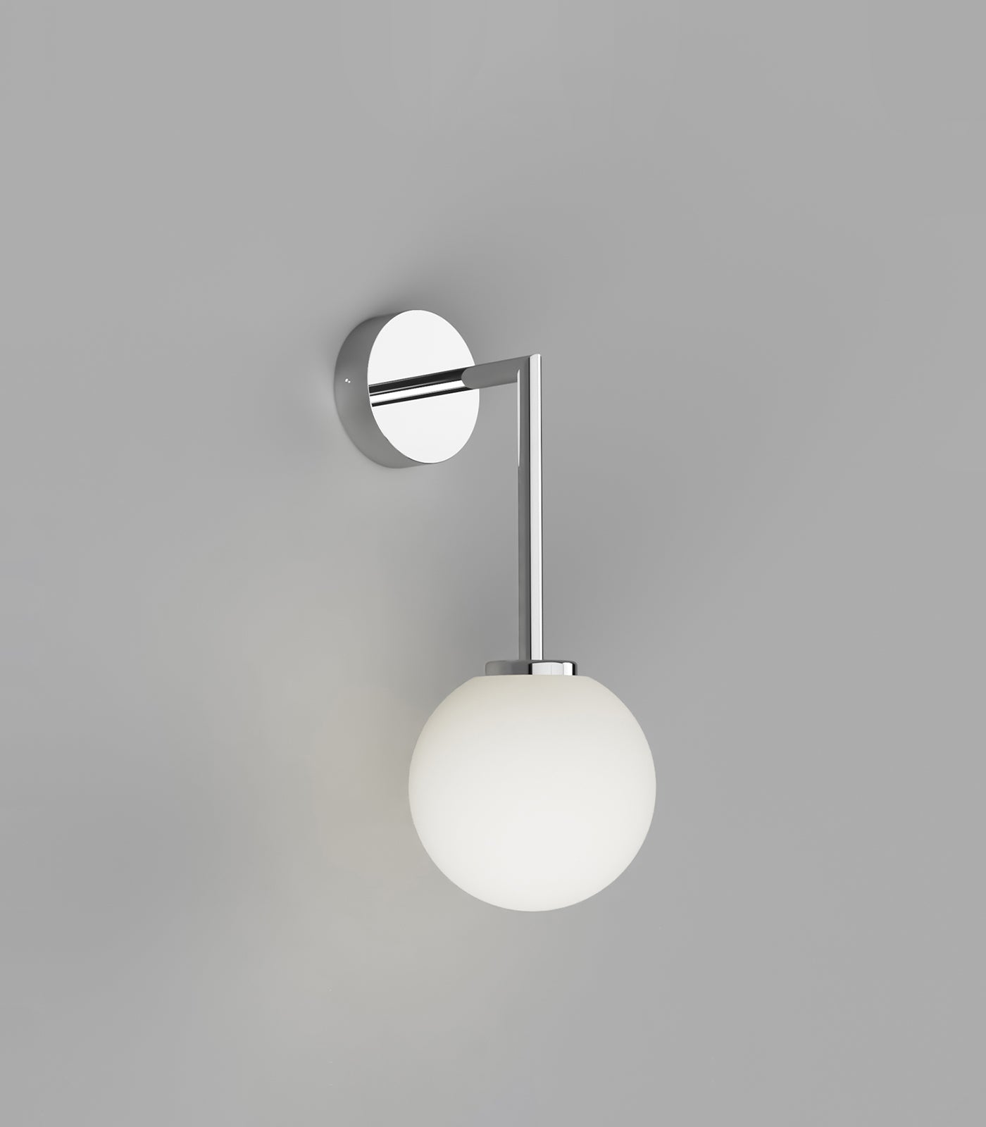 Kingsley Round Contemporary Long Arm Wall Light Chrome Kingsley Round Contemporary Long Arm Wall Light Chrome