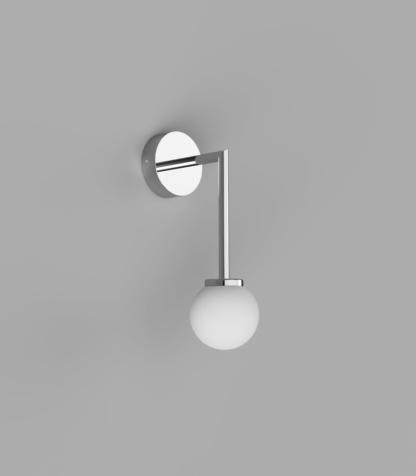 Kingsley Round Contemporary Long Arm Wall Light Chrome