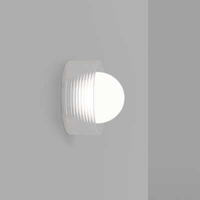 Kingsley Round Contemporary Ribbed Glass Wall Light
