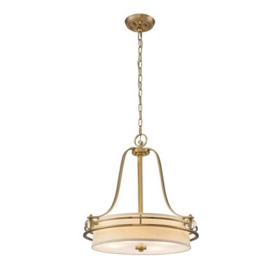 Kingsmere Row Hamptons Drum Pendant Brushed Brass