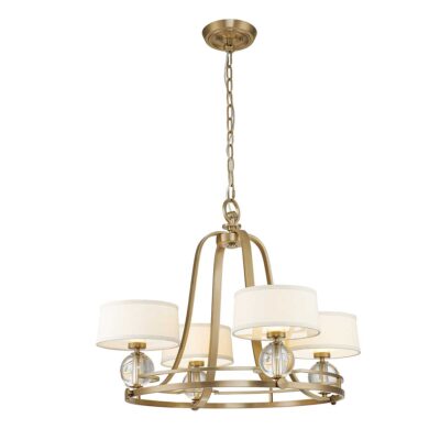 Kingsmere Row Hamptons Style 4 Light Chandelier Brushed Brass