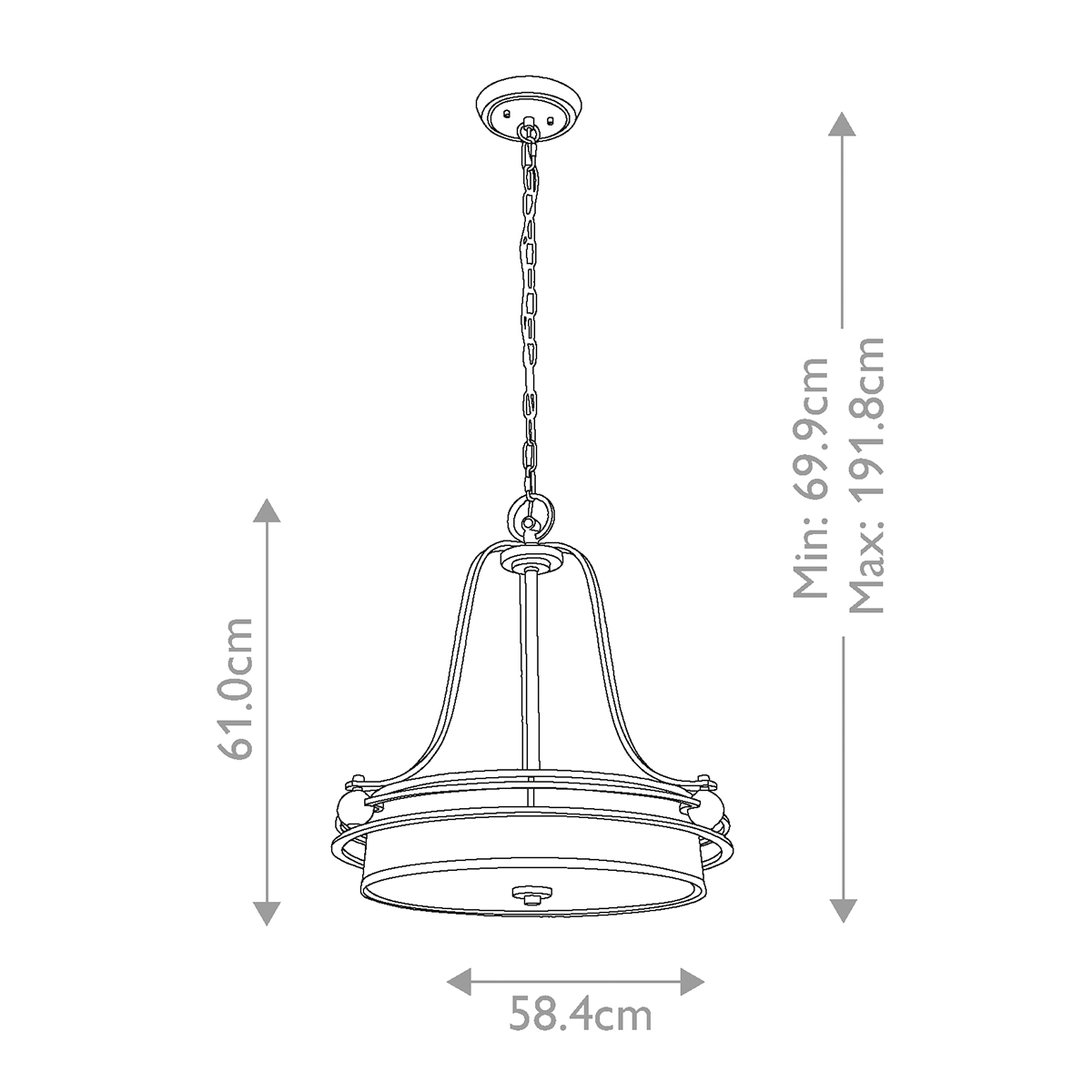 Kingsmere Row Hamptons Style 4 Light Pendant Imperial Silver Kingsmere Row Hamptons Style 4 Light Pendant Imperial Silver