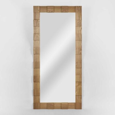 Kingsmere Stone Hamptons Block Oak Floor Mirror
