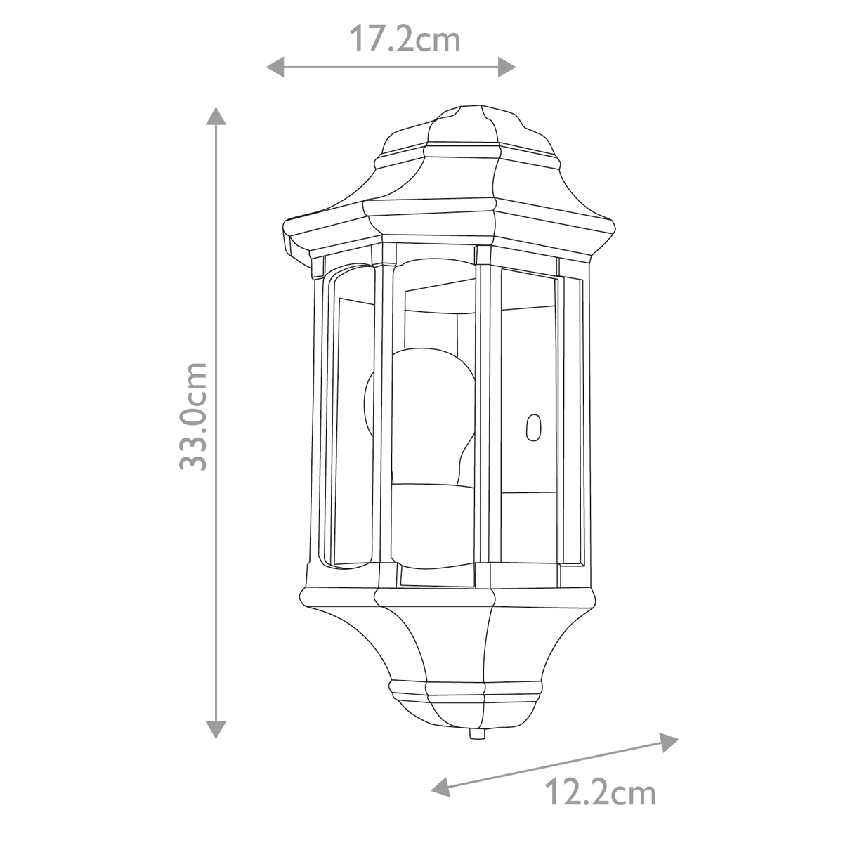 Kingsmill Traditional Half Lantern Outdoor Wall Light Black Kingsmill Traditional Half Lantern Outdoor Wall Light Black