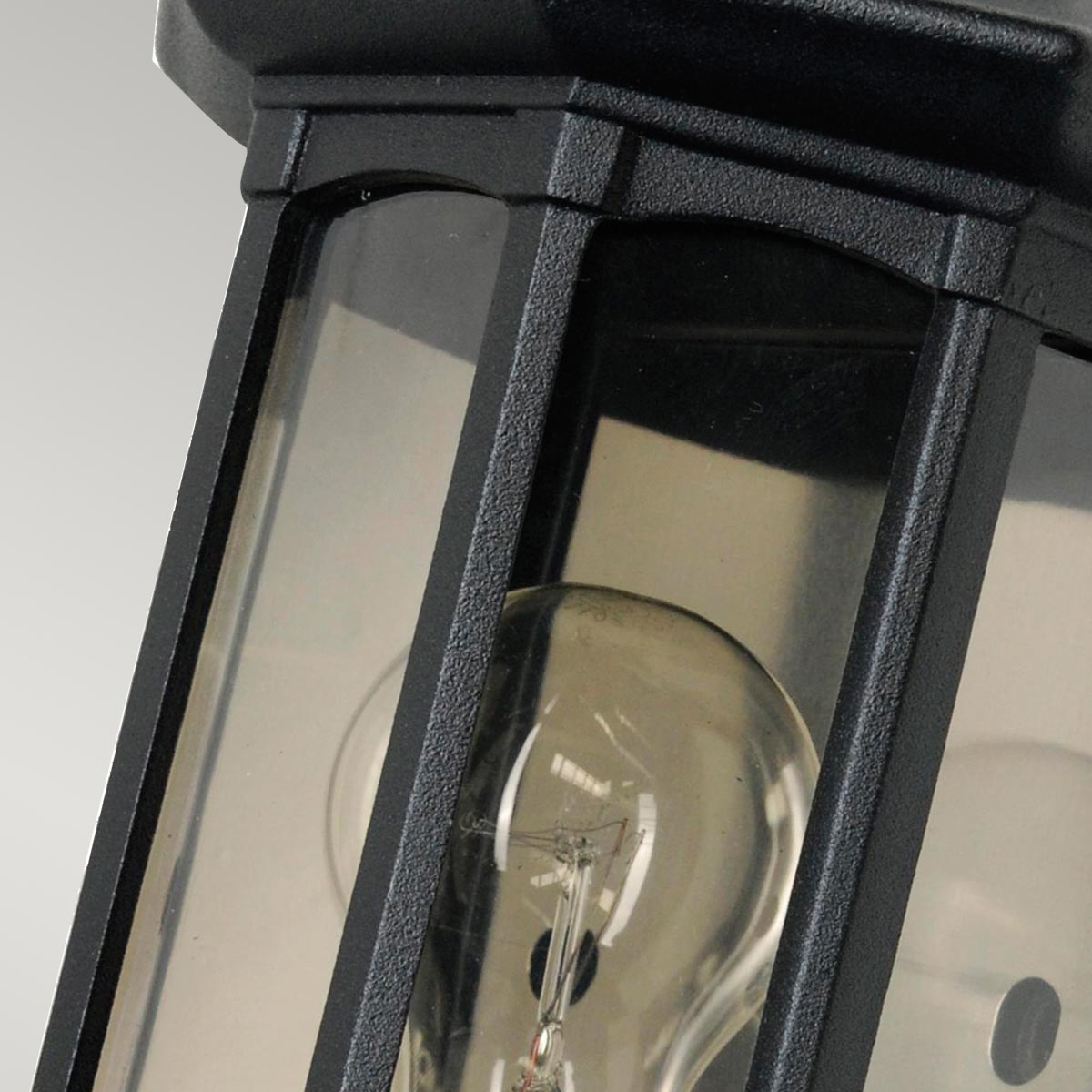 Kingsmill Traditional Half Lantern Outdoor Wall Light Black Kingsmill Traditional Half Lantern Outdoor Wall Light Black — detail view