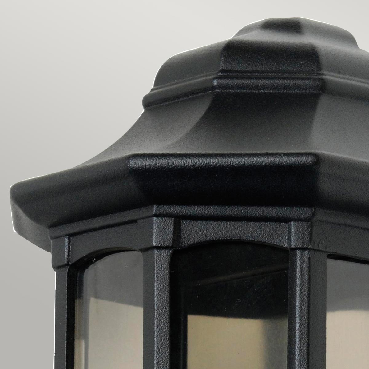 Kingsmill Traditional Half Lantern Outdoor Wall Light Black Kingsmill Traditional Half Lantern Outdoor Wall Light Black — detail view