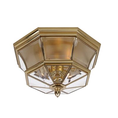 Kingsmill Traditional Outdoor Ceiling Flush Polished Brass
