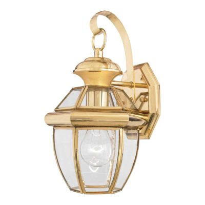 Kingsmill Traditional Outdoor Wall Lantern Polished Brass