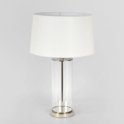 Kingswell Hamptons Glass Table Lamp Base Polished Nickel