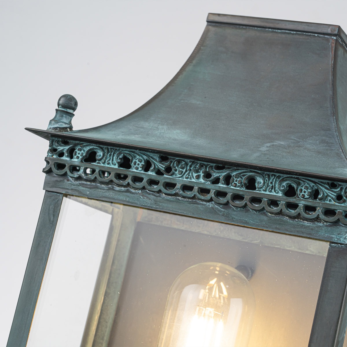 Kingswell Verdigris Traditional Wall Lantern Kingswell Verdigris Traditional Wall Lantern — detail view