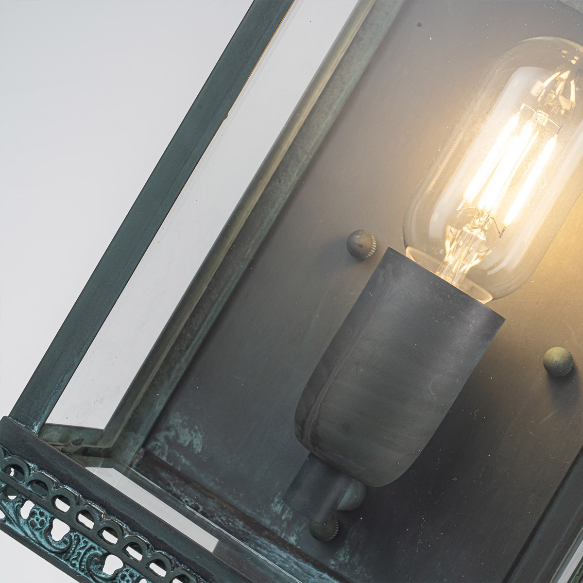 Kingswell Verdigris Traditional Wall Lantern Kingswell Verdigris Traditional Wall Lantern — detail view