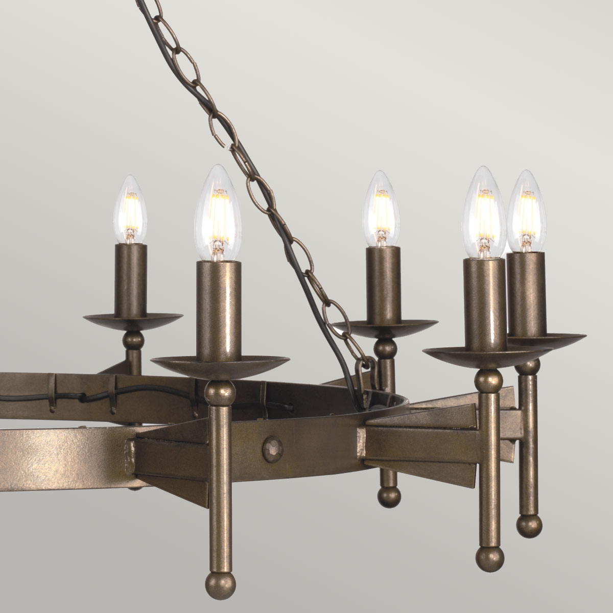 Kingswood Manor Country Two Tier Chandelier Old Bronze Kingswood Manor Country Two Tier Chandelier Old Bronze — detail view