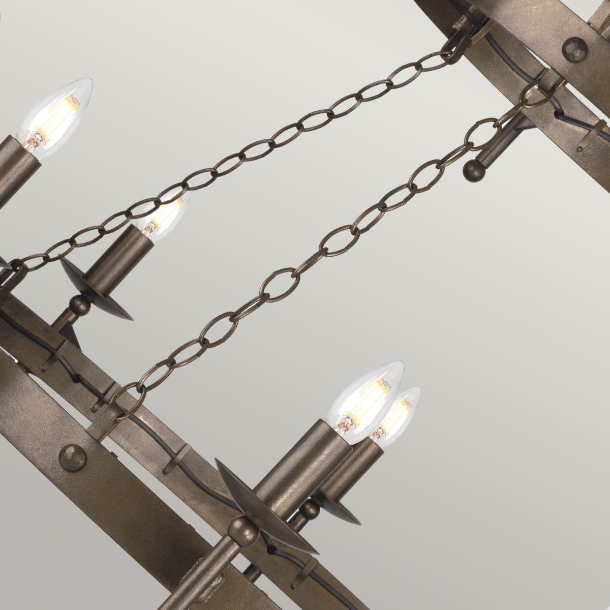 Kingswood Manor Country Two Tier Chandelier Old Bronze Kingswood Manor Country Two Tier Chandelier Old Bronze — detail view