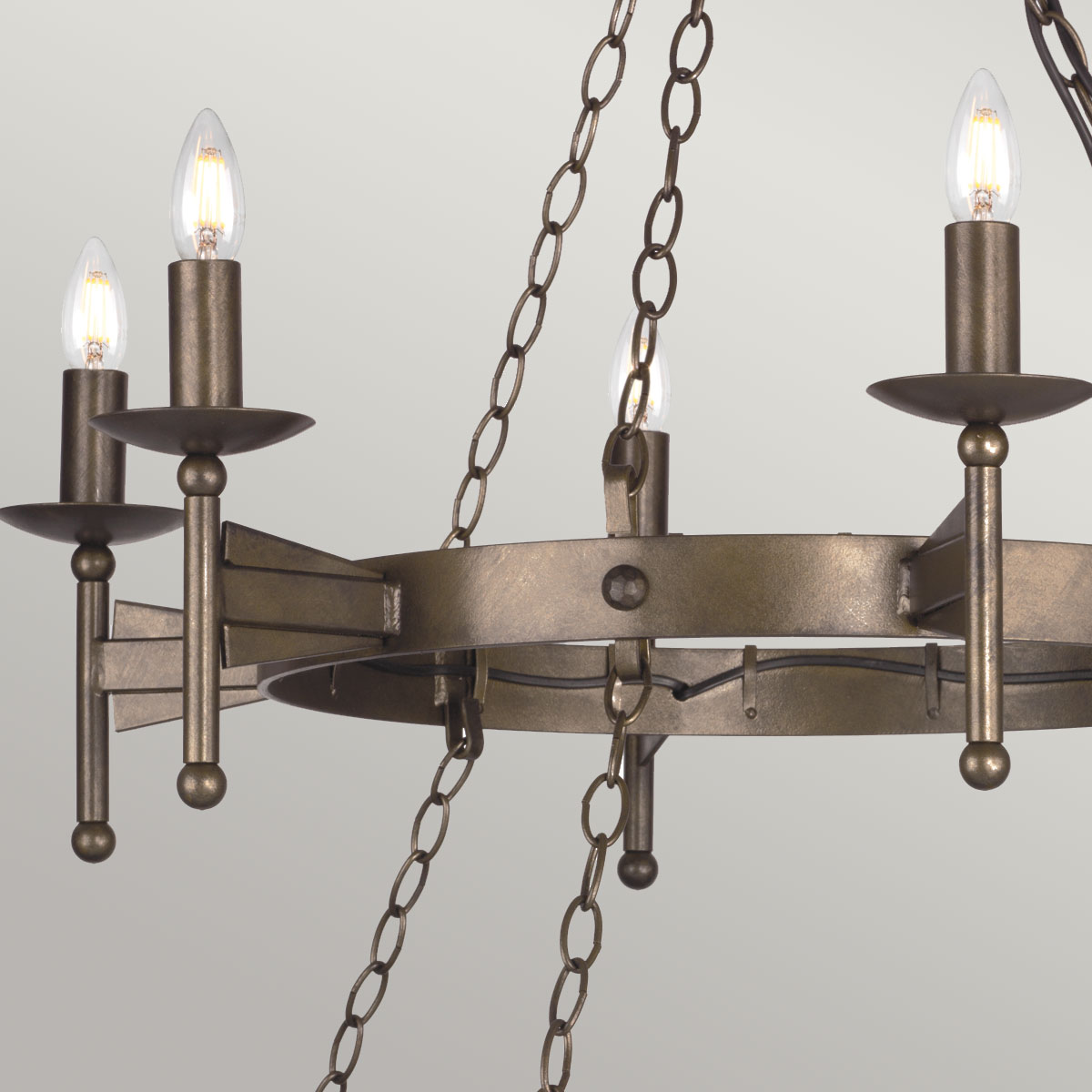 Kingswood Manor Country Two Tier Chandelier Old Bronze Kingswood Manor Country Two Tier Chandelier Old Bronze — detail view