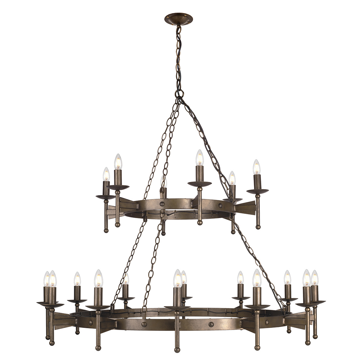 Kingswood Manor Country Two Tier Chandelier Old Bronze