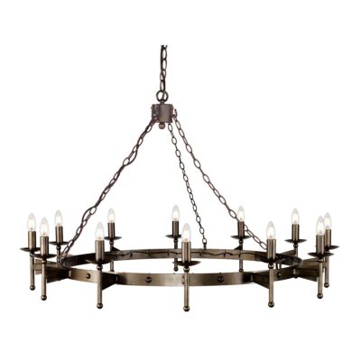 Kingswood Manor Country Wagon Wheel Chandelier Old Bronze