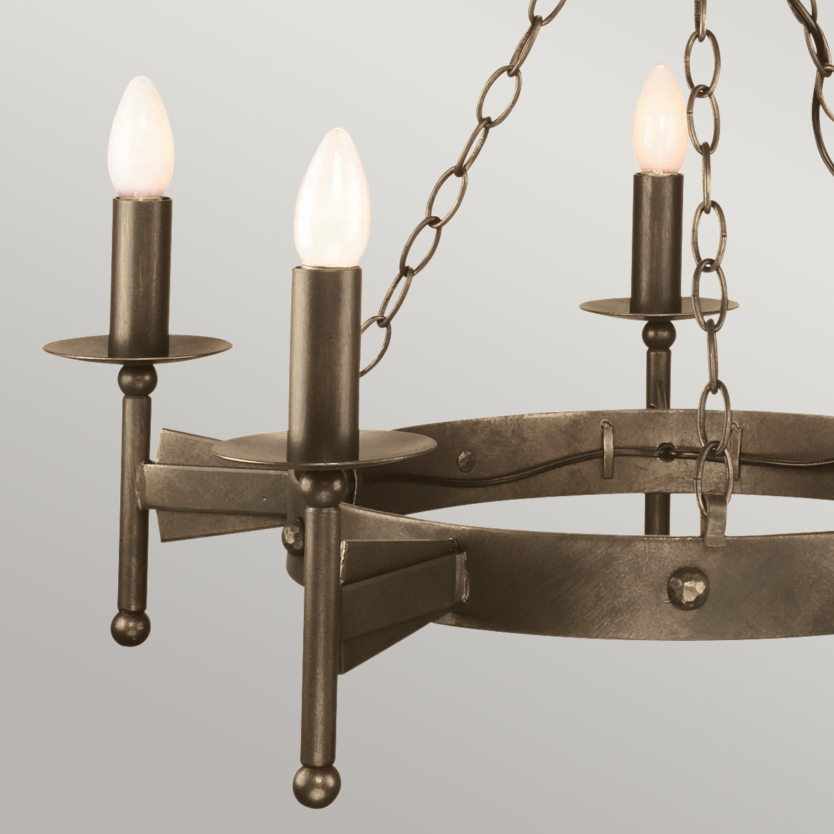 Kingswood Manor Gothic Ring Chandelier in Old Bronze Kingswood Manor Gothic Ring Chandelier in Old Bronze — detail view