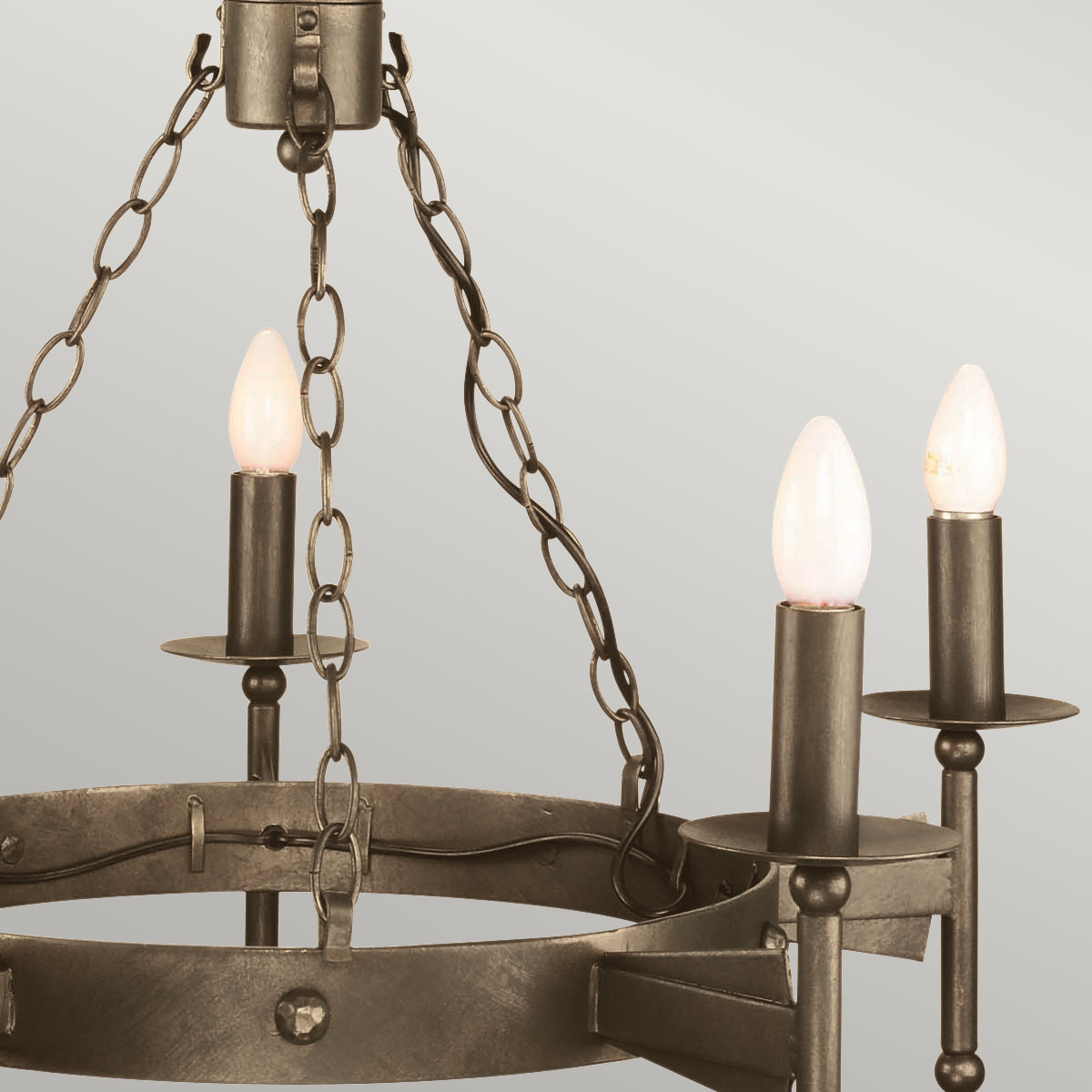 Kingswood Manor Gothic Ring Chandelier in Old Bronze Kingswood Manor Gothic Ring Chandelier in Old Bronze — detail view
