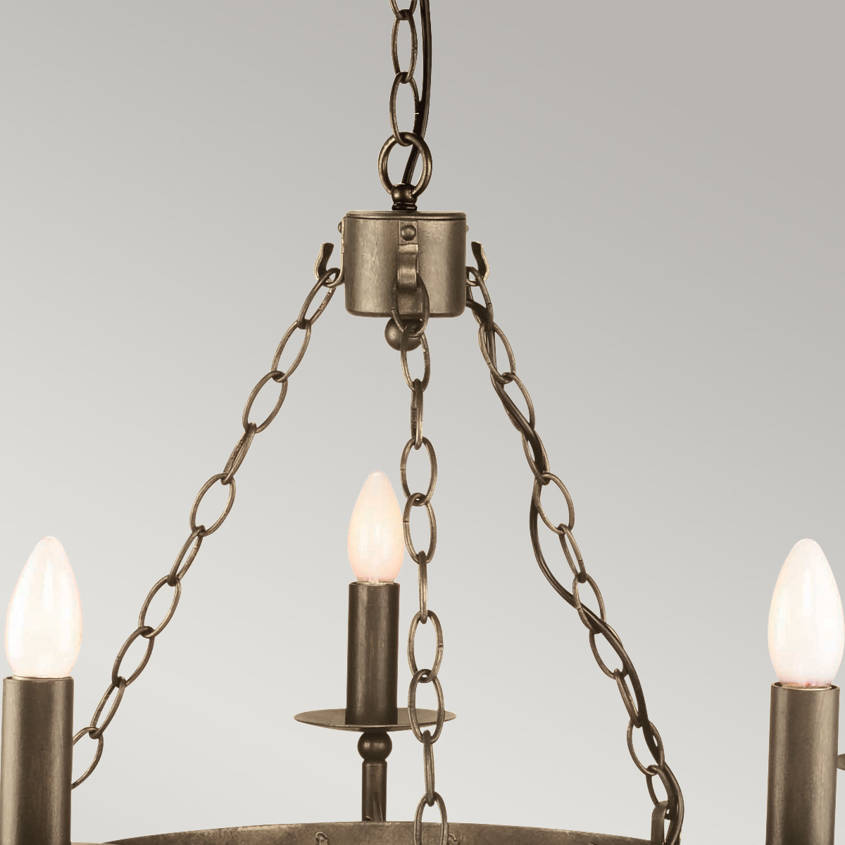 Kingswood Manor Gothic Ring Chandelier in Old Bronze Kingswood Manor Gothic Ring Chandelier in Old Bronze — detail view