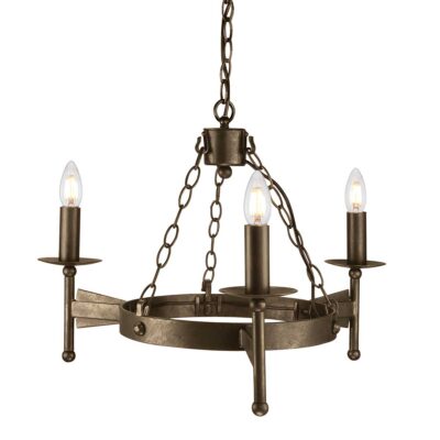 Kingswood Manor Medieval Style Chandelier in Old Bronze