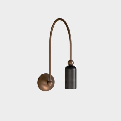 Lady Marchmont Contemporary Wall Light Morocco/Grafene, Natural Brass