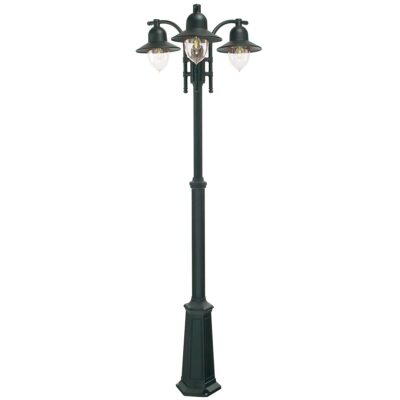 Lakehurst Traditional Triple Head Outdoor Lamp Post Black