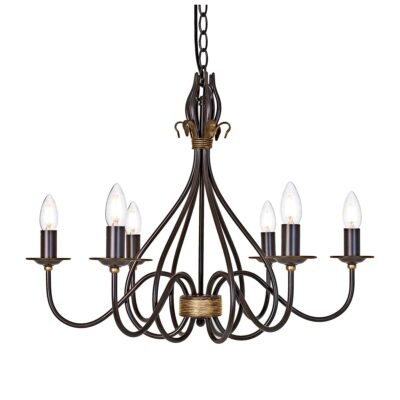 Lakemere French Provincial 6 Light Chandelier Rust and Gold
