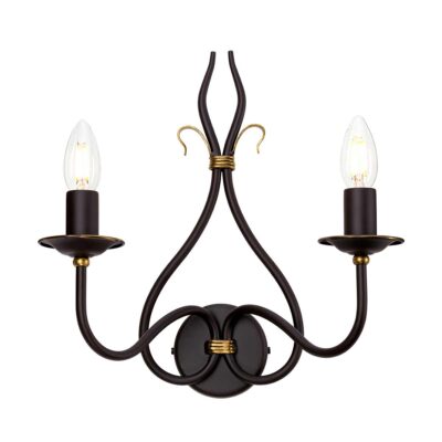 Lakemere French Provincial Twin Arm Wall Light Rust and Gold
