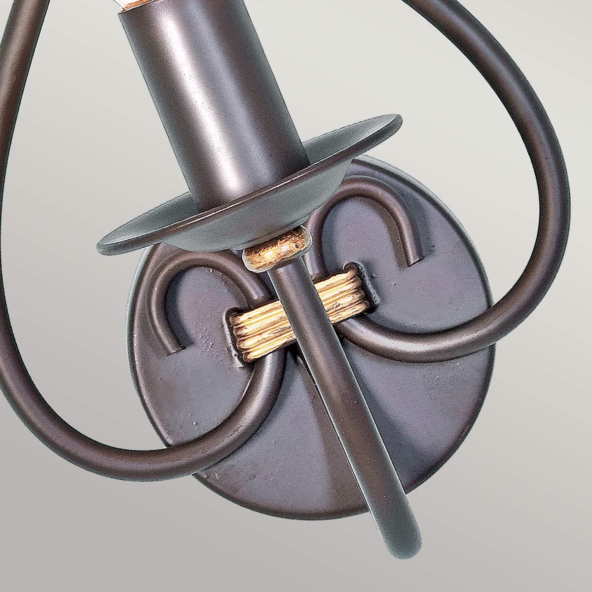 Lakemere French Provincial Wall Light Rust and Gold Lakemere French Provincial Wall Light Rust and Gold — detail view