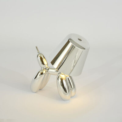 Lancaster Balloon Dog Rechargeable Table Lamp Silver