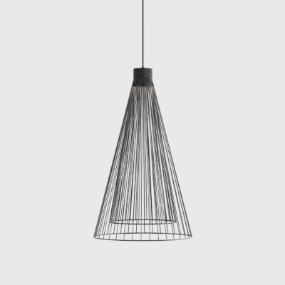 Landmark Grove Contemporary Cone Outdoor Pendant Light Matte Black