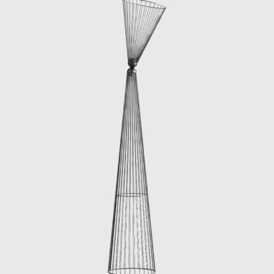Landmark Grove Contemporary Wire Cage Floor Lamp Matte Black