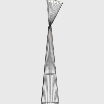 Landmark Grove Contemporary Wire Cage Outdoor Floor Lamp Matte Black
