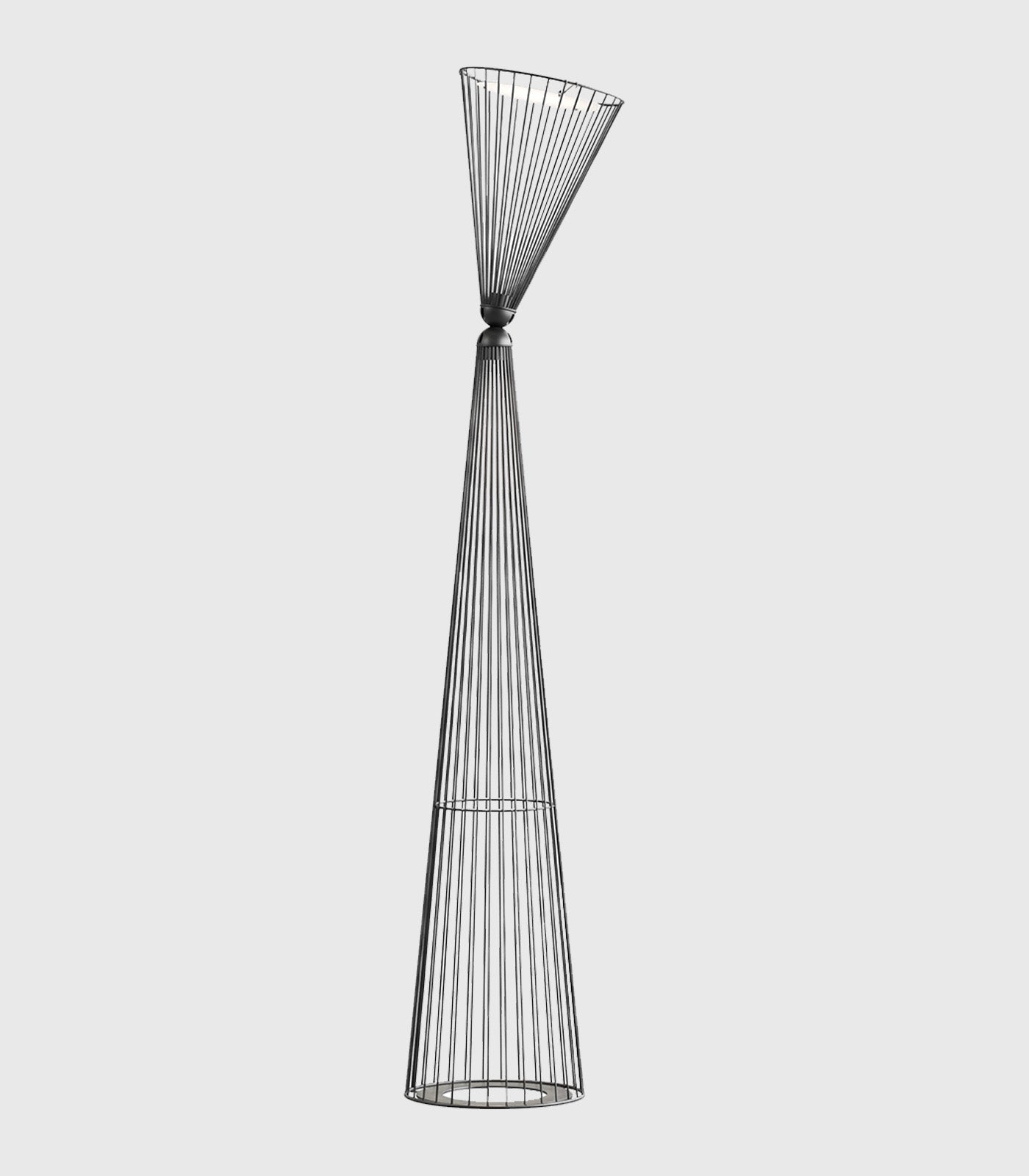 Landmark Grove Contemporary Wire Cage Outdoor Floor Lamp Matte Black