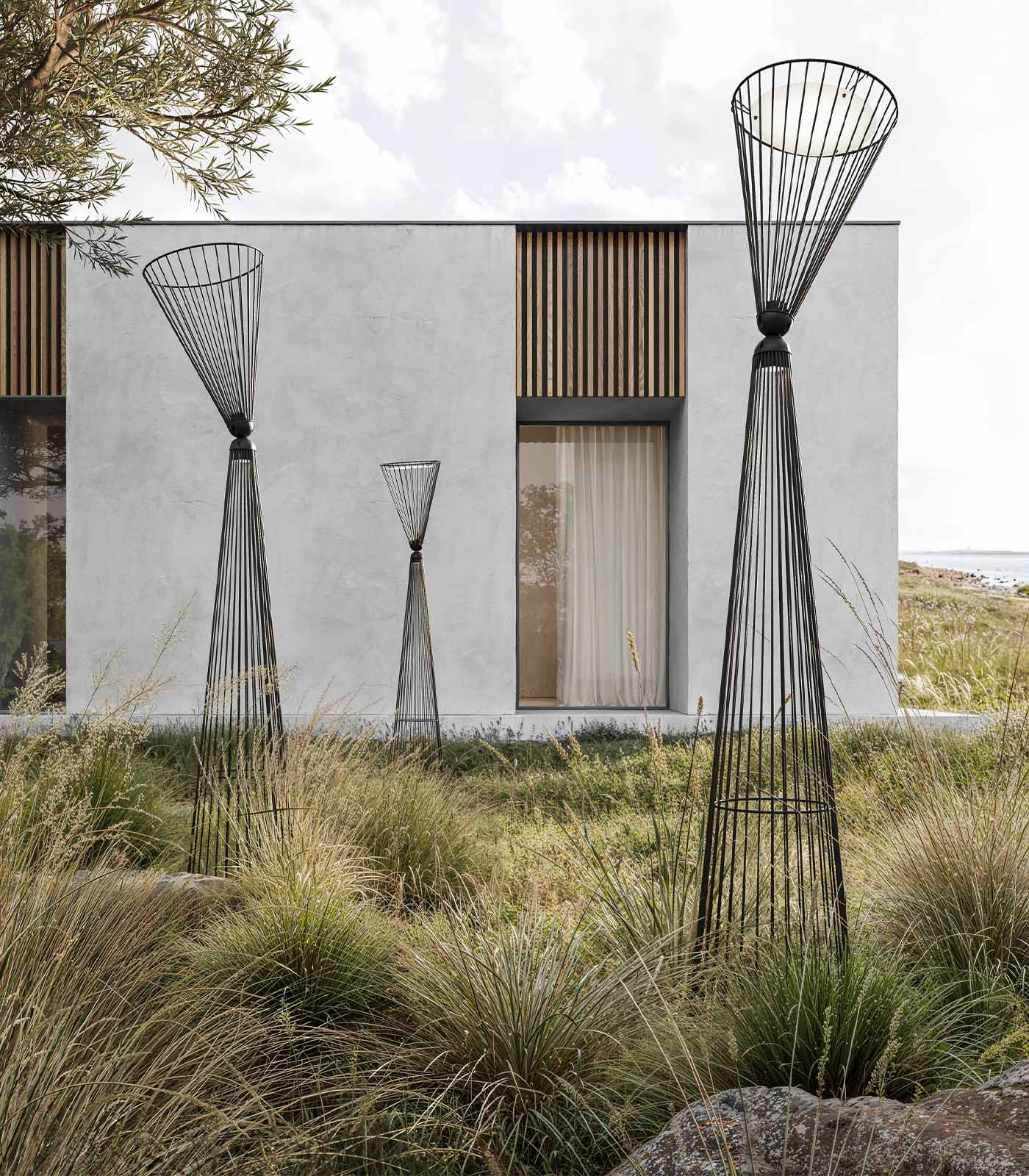 Landmark Grove Contemporary Wire Cage Outdoor Floor Lamp Matte Black Landmark Grove Contemporary Wire Cage Outdoor Floor Lamp Matte Black