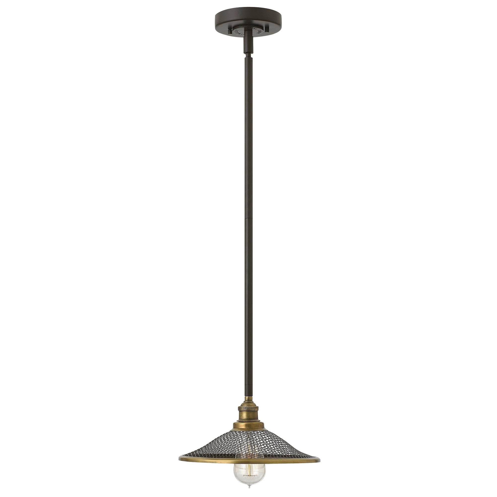 Lanesend Cross Industrial Barn Style Pendant Bronze and Brass