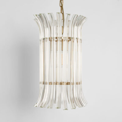 Lansdowne Hollywood Regency Glass Petal Chandelier Clear