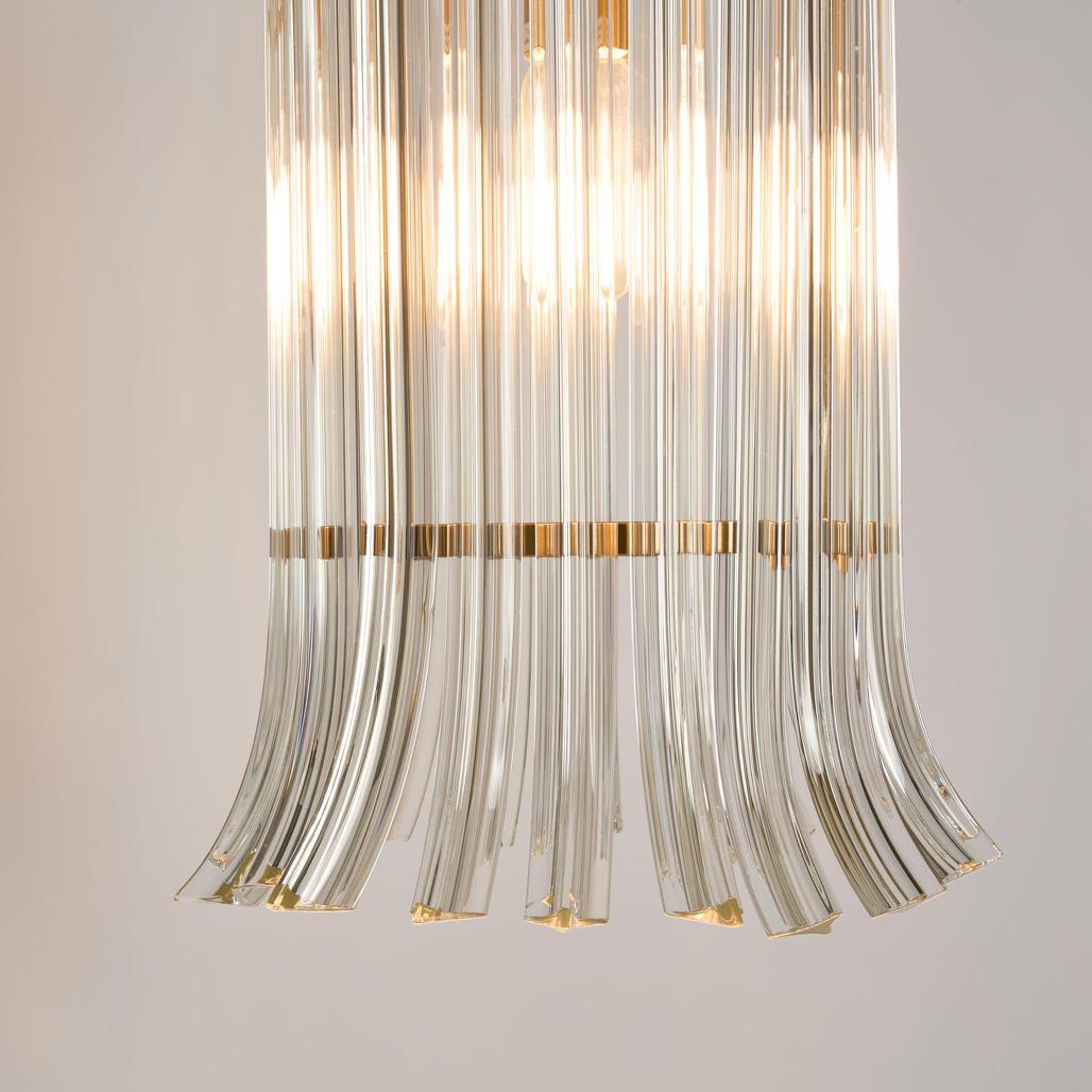 Lansdowne Hollywood Regency Glass Petal Chandelier Clear Lansdowne Hollywood Regency Glass Petal Chandelier Clear