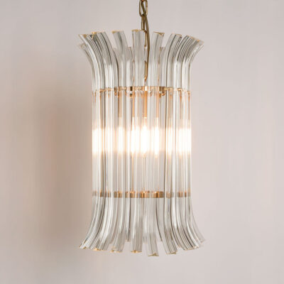 Lansdowne Hollywood Regency Glass Petal Chandelier Clear