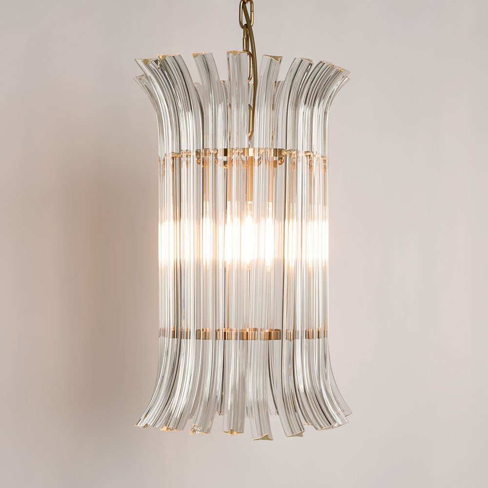Lansdowne Hollywood Regency Glass Petal Chandelier Clear